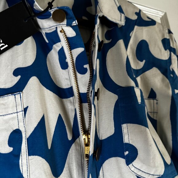 Blue and White Patterned Jumpsuit Mixed by Nasrin - Picture 5 of 10